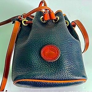 Dooney & Bourke Vintage Navy All Weather Drawstring Bucket Bag